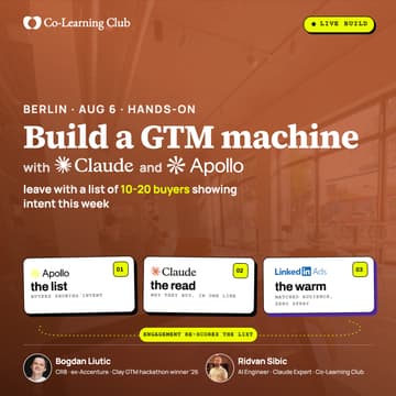 Cover Image for Build a GTM machine, live: Claude + Apollo