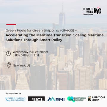 Cover Image for Green Fuels for Green Shipping (GF4GS)- Accelerating the Maritime Transition: Scaling Maritime Solutions Through Smart Policy