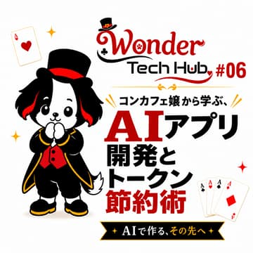 Cover Image for Wonder Tech Hub #06〜コンカフェ嬢から学ぶ、AIアプリ開発とトークン節約術〜