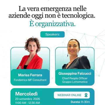 Cover Image for MF Consultant | La vera emergenza nelle aziende oggi non è tecnologica. È organizzativa.