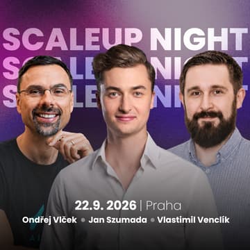 Cover Image for Scaleup Night #7: 1) Vlastimil Venclík (CEO Oddin a ValkaAI) 2) Jan Szumada (Warsaw Equity Group) 3) Ondřej Vlček (CEO a founder AISLE)
