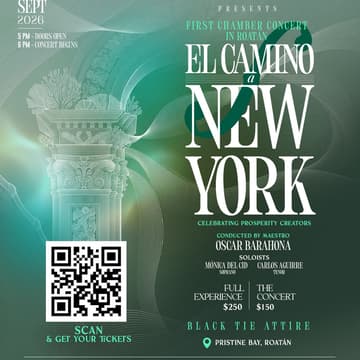 Cover Image for Concierto de la Orquesta Filarmónica en RoatánPresentan: Camino a Nueva York