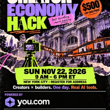 Cover Image for Creator Economy Hack - powered by You.com | 500 USD Cash prize