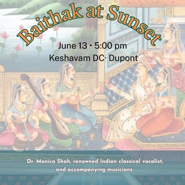 Cover Image for Hindustani Classical Music Baithak at Home (Live Performance + Dinner) — June Edition