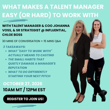 Cover Image for What Makes a Talent Manager Easy (or Hard) to Work With - Johanna Voss & Chloe Boss, Senior Strategist at Influential