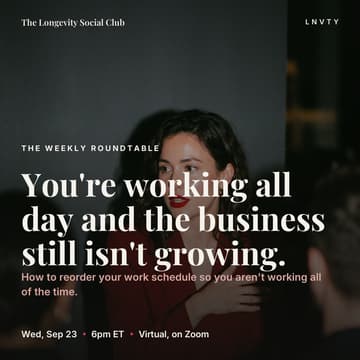 Cover Image for Weekly Roundtable: Longevity science, how to live to 100 · Female Founders
