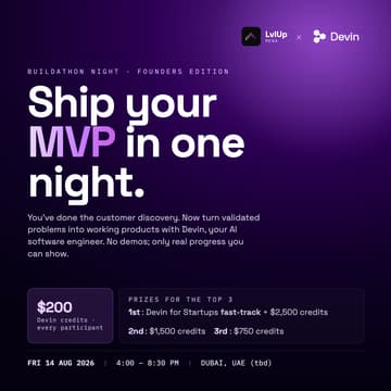 Cover Image for LvlUp MENA x Devin AI: Ship Your MVP Night