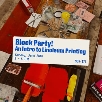Cover Image for Block Party! An Intro to Linoleum Printing