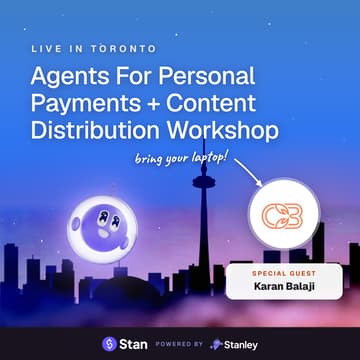 Cover Image for ClawBuilders x Stan - Agents For Personal Payments + Content Distribution Workshop