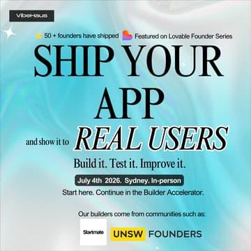 Cover Image for VibeHaus: Ship your app using AI and show it to real users (Powered by Lovable)