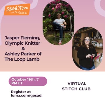 Cover Image for Stitch More Stitch Club with Jasper Fleming of the Olympic Knit Club and Ashley of the Loopy Lamb