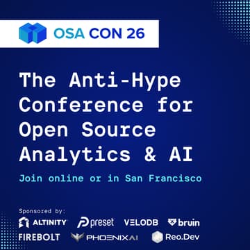 Cover Image for OSA Con 2026 - The Anti-Hype Conference for Open Source Analytics and AI