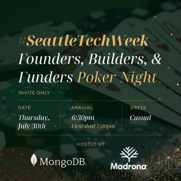 Cover Image for Seattle Tech Week: Poker Night for Founders, Builders, and Funders