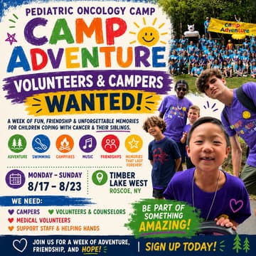 Cover Image for Sleepaway Camp | Camp Adventure | Mon - Sun 8/17 - 8/23 | Campers & Volunteers