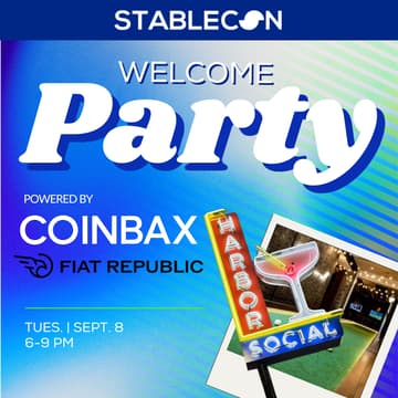 Cover Image for Stablecon Welcome Party Hosted by Coinbax and Fiat Republic