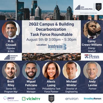 Cover Image for AEG Philadelphia 26Q2 Campus & Building Decarbonization Task Force Roundtable