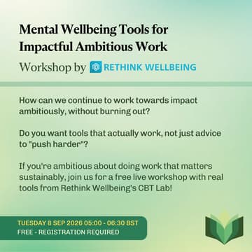 Cover Image for Mental Wellbeing Tools for Impactul Ambitious Work: Rethink Wellbeing Workshop