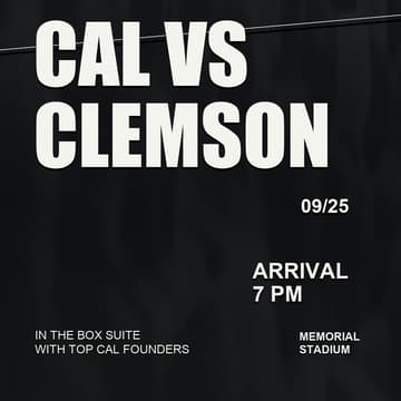Cover Image for Cal vs Clemson in the Box with Top Founders - presented by The House Fund