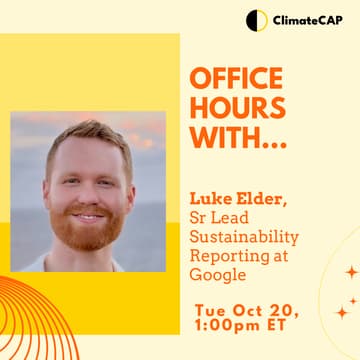 Cover Image for Office Hours With... Luke Elder, Senior Lead Sustainability Reporting at Google