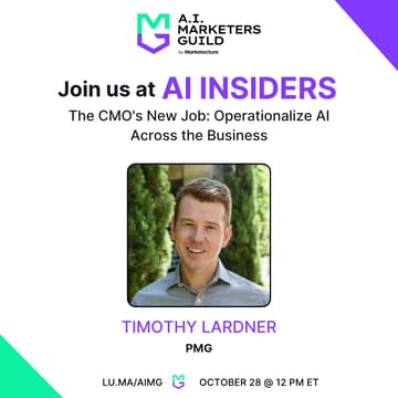 Cover Image for AI Insiders with Timothy Lardner: The CMO's New Job: Operationalize AI Across the Business