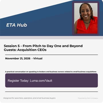 Cover Image for ETA HUB: Session 5 - From Pitch to Day One