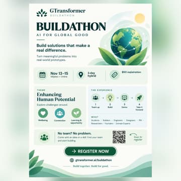 Cover Image for GTransformer AI Buildathon 2026 — AI for Global Good