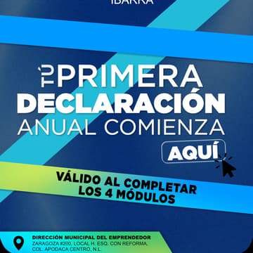 Cover Image for TU PRIMERA DECLARACIÓN ANUAL (PRESENCIAL)