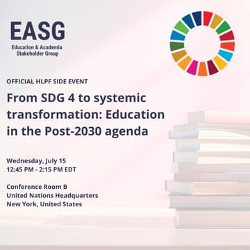 Cover Image for From SDG 4 to systemic transformation: Education in the Post-2030 agenda