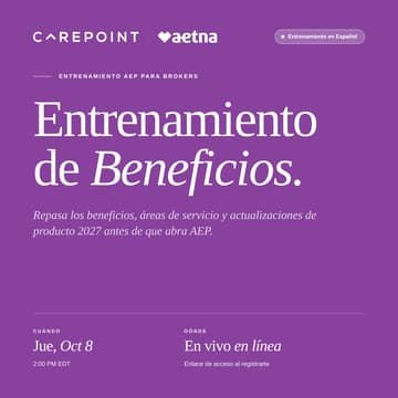 Cover Image for Aetna · Entrenamiento de Beneficios 2027 (Español)