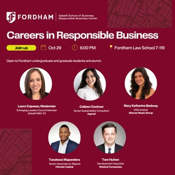 Cover Image for Careers in Responsible Business Panel and Networking Reception