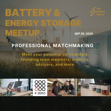 Cover Image for 🌐 Battery & Energy Storage Meetup - Professional Matchmaking with The Battery Saloon