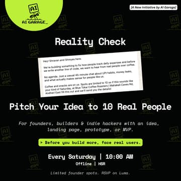 Cover Image for Reality Check: Pitch Your Idea to 10 Real People