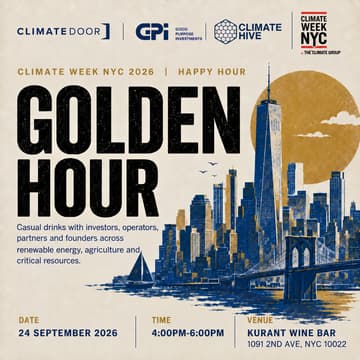 Cover Image for Golden Hour — NY Climate Week Happy Hour