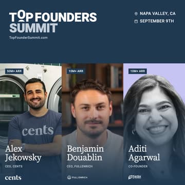 Cover Image for Top Founders Summit - SF (Napa Valley)