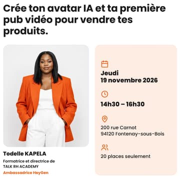 Cover Image for Crée ton avatar IA et ta première pub vidéo pour vendre tes produits.