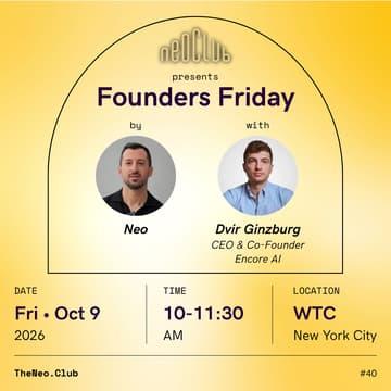 Cover Image for Founders Friday by Neo with Dvir Ginzburg