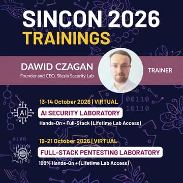Cover Image for [SINCON Trainings] Full-Stack Pentesting Laboratory: 100% Hands-On + Lifetime Lab Access