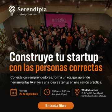 Cover Image for Construye tu startup con las personas correctas