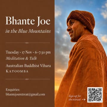 Cover Image for Meditation & Dhamma Talk With Bhante Joe (In Person & Online)