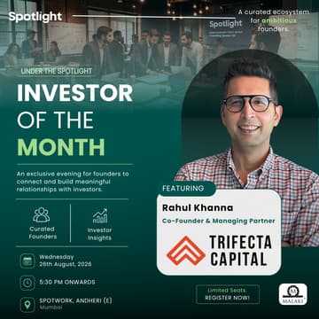 Cover Image for Investor of the Month featuring Rahul Khanna, Cofounder & Managing Partner- Trifecta Capital