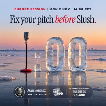 Cover Image for Fix your pitch before Slush 2026 (Europe session), in partnership with Business Finland