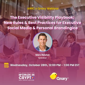 Cover Image for AWIC x Qnary Webinar. The Executive Visibility Playbook: New Rules & Best Practices for Executive Social Media & Personal Branding