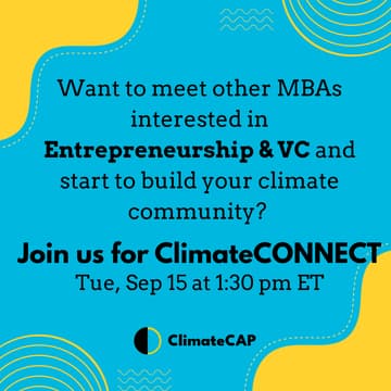 Cover Image for MBA ClimateCONNECT: Entrepreneurship & VC