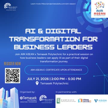 Cover Image for AI & Digital Transformation for Business Leaders - AIM ASEAN Certification x Temasek Polytechnic