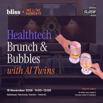 Cover Image for Slush Day 1: Healthtech Brunch & Bubbles with AI Twins