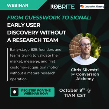 Cover Image for From Guesswork to Signal: Early User Discovery Without a Research Team - Webinar
