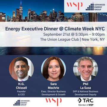 Cover Image for AEG & WSP USA Energy Executive Dinner @ Climate Week NYC