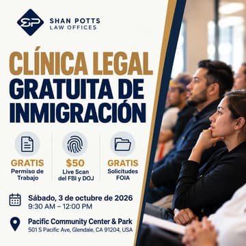 Cover Image for Clínica Legal Gratuita de Inmigración (Permisos de Trabajo Gratis)