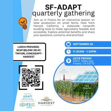 Cover Image for SF-Adapt Quarterly Gathering: Agrivoltaics Listening Session with Lunch