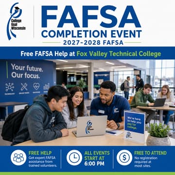Cover Image for College Goal Wisconsin — Free FAFSA Help at Fox Valley Technical College